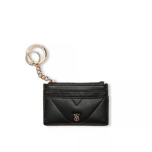 Victoria's Secret Black Card Holder with Gold Keychain